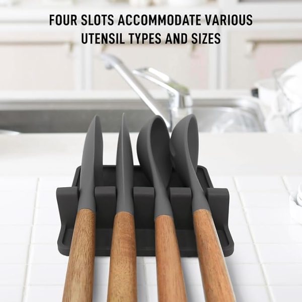 Zulay Kitchen Spoon Rest for Multiple Utensils High Heat-Resistant Silicone Drip Pad